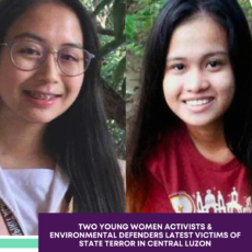 2 young women activists & environmental defenders latest victims of state terror in Central Luzon