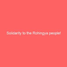 Solidarity to the Rohingya people!