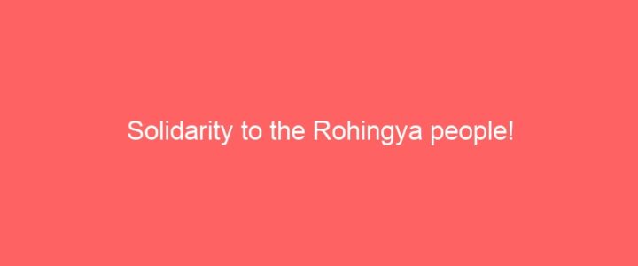 Solidarity to the Rohingya people!