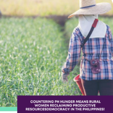 Countering PH hunger means rural women reclaiming productive resources