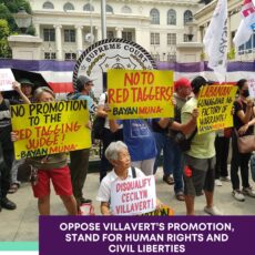 Oppose Villavert’s promotion, stand for human rights and civil liberties